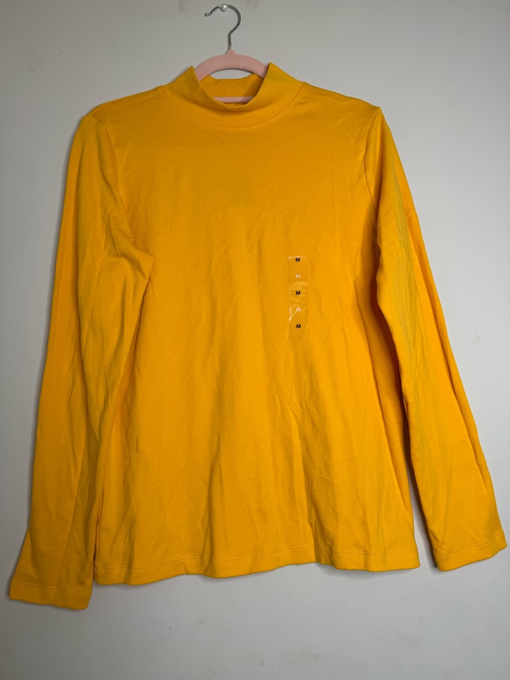 Karen Scott Bright Yellow Long-Sleeve Mock Neck Top